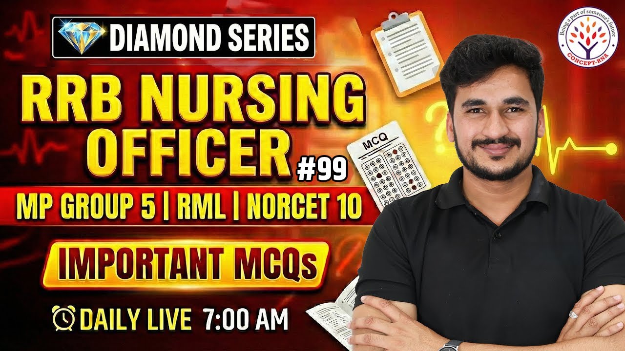 RRB Nursing Officer Important MCQs | Diamond Series | MP Group-5 | RML | NORCET-10 |By Vikas Sir #99