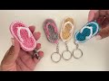 Chinelo de crochê chaveiro rápido e fácil(crochet slipper keyring)