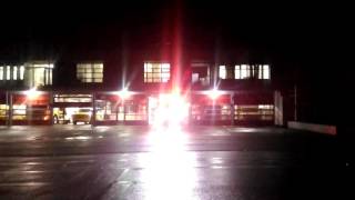 Victoria fire dept. E1 responding from station.