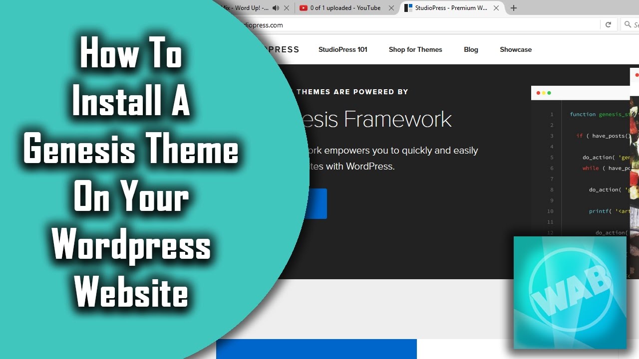 How To Install A Genesis Theme In Your Wordpress Website - YouTube