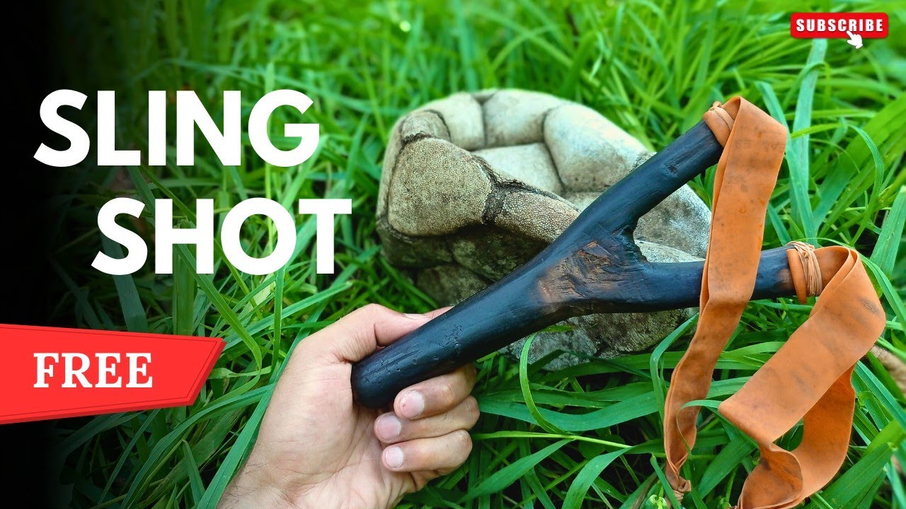 How to make a SlingShot from Football Rubber and Natural Fork | No power tools 