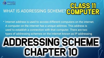 Addressing Scheme: Class 11 Computer Chapter 10 | IGC Faisalabad
