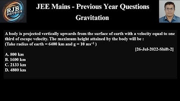 A body is projected vertically upwards from the surface of earth with a velocity equal to one third