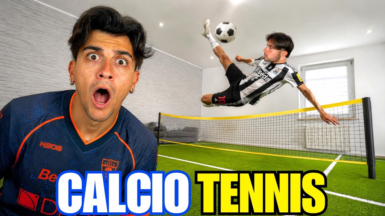 GIOCHIAMO a CALCIO TENNIS IN CASA! 🎾 *è successo di tutto* 😱