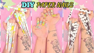 How to make paper nails tutorial / Easy DIY  / Easy ideas with paper  / Nails tutorial