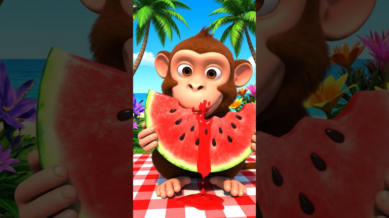 Funny Monkey Loves Watermelon 🍉 | Cutest Fruit Feast Ever