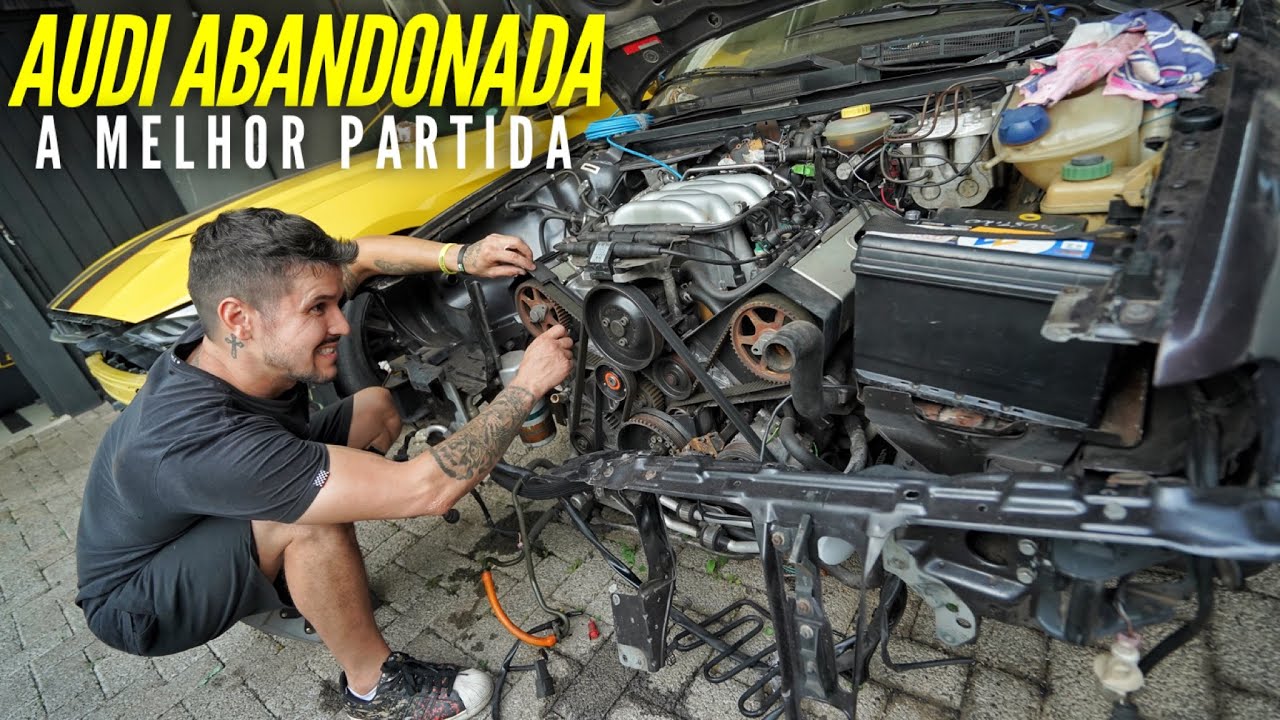 FUNCIONAMOS A AUDI 80 ABANDONADA COM A MAIOR GAMBIARRA JA FEITA NO CANAL *ficou perfeito*