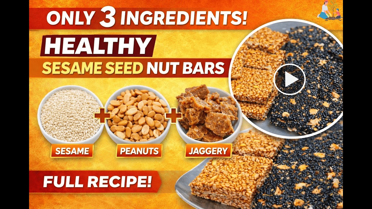 Healthy Sesame Seed Nut Bars | 3-Ingredient No Refined Sugar Energy Bars #sesame#seeds#energy#bars