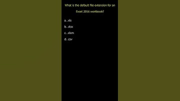 What is the default file extension for an Excel 2016 workbook