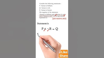 JEE-MAINS MATH || Mathematical Reasoning chapter || JEE 2015 question || cbse || wbchse#shorts