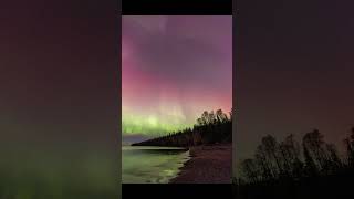 Red Aurora Borealis Seen Near Tettegouche State Park