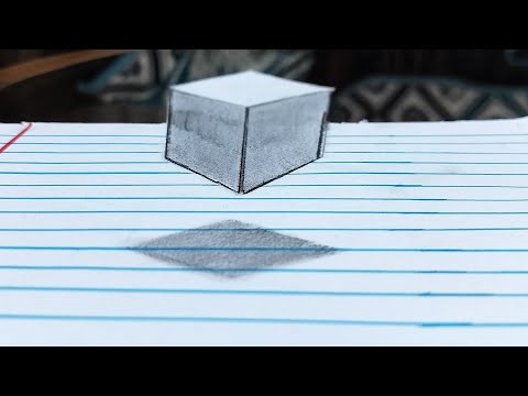 how to draw 3D floating cube||how draw 3D optical illusion on paper|| 3d drawing tutorial||