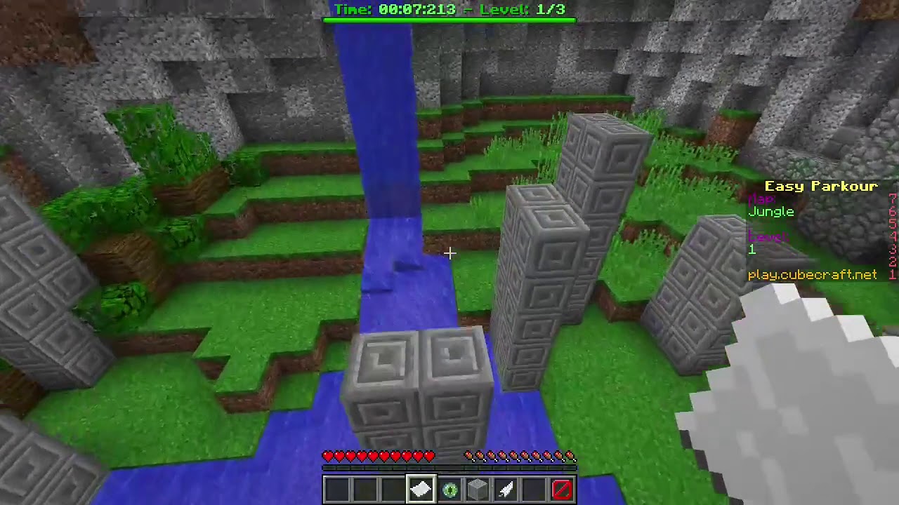 Cubecraft Parkour - Easy Maps - Map Jungle Level 1 (with gold medal)