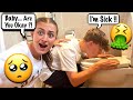 Getting Sick and ‘Throwing Up’ Prank... *CUTE Reaction From GF*