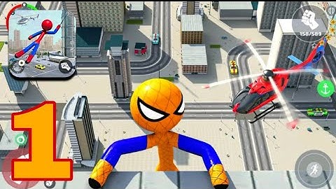 Stickman Rope Hero Spider Game Gangster Vegas City #1 Android Gameplay
