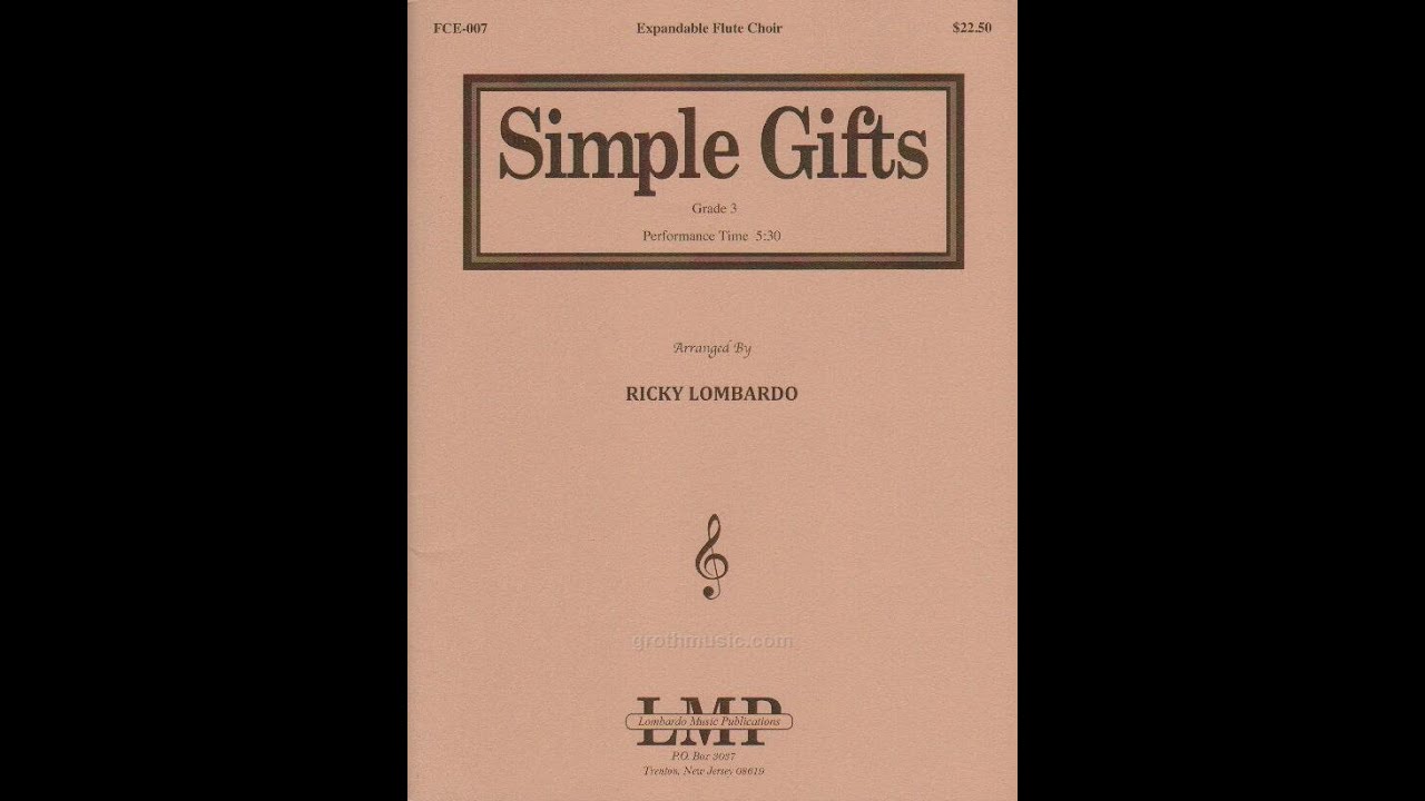 Simple Gifts for Flute Choir by Ricky Lombardo YouTube
