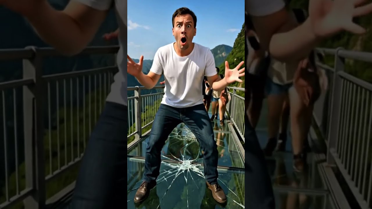 TERRIFYNG Moment Glass Bridge SHATTERS Under Tourists Terrifying Accident Tourist