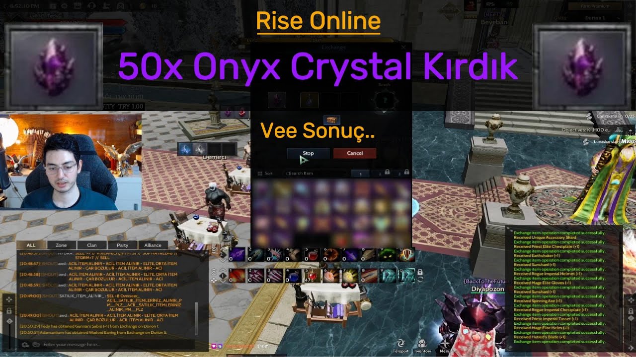Rise Online Galia 50 Adet Onyx Crystal Kırdık. Vee..