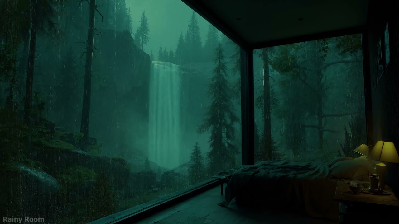 🌧️Relax Deeply with Soft Rain and Distant Thunder | Cozy Dark Room for Restful Sleep