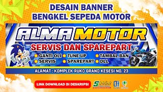 DESAIN BANNER BENGKEL MOTOR / FREE CDR FILE