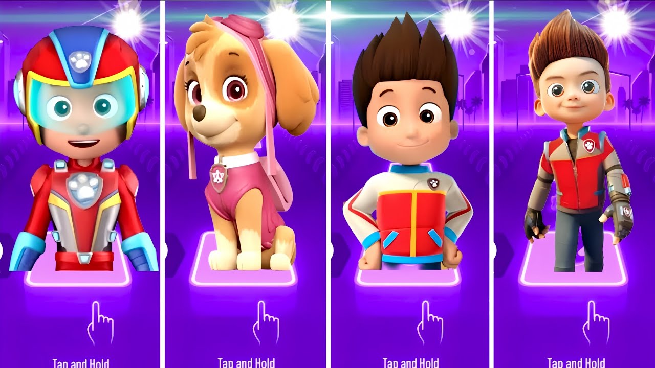 Chase vs Rubble 🐶⚡ | Tiles Hop EDM Music | Paw Patrol