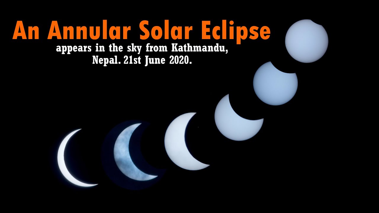 काठमाडौंबाट यस्तो देखियो सूर्यग्रहण || An annular solar eclipse appears in the sky from Kathmandu.
