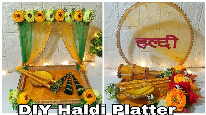 DIY Haldi/mehendi mix platter/Haldi thali decoration ideas/Haldi platter/Haldi/mehendi decoration