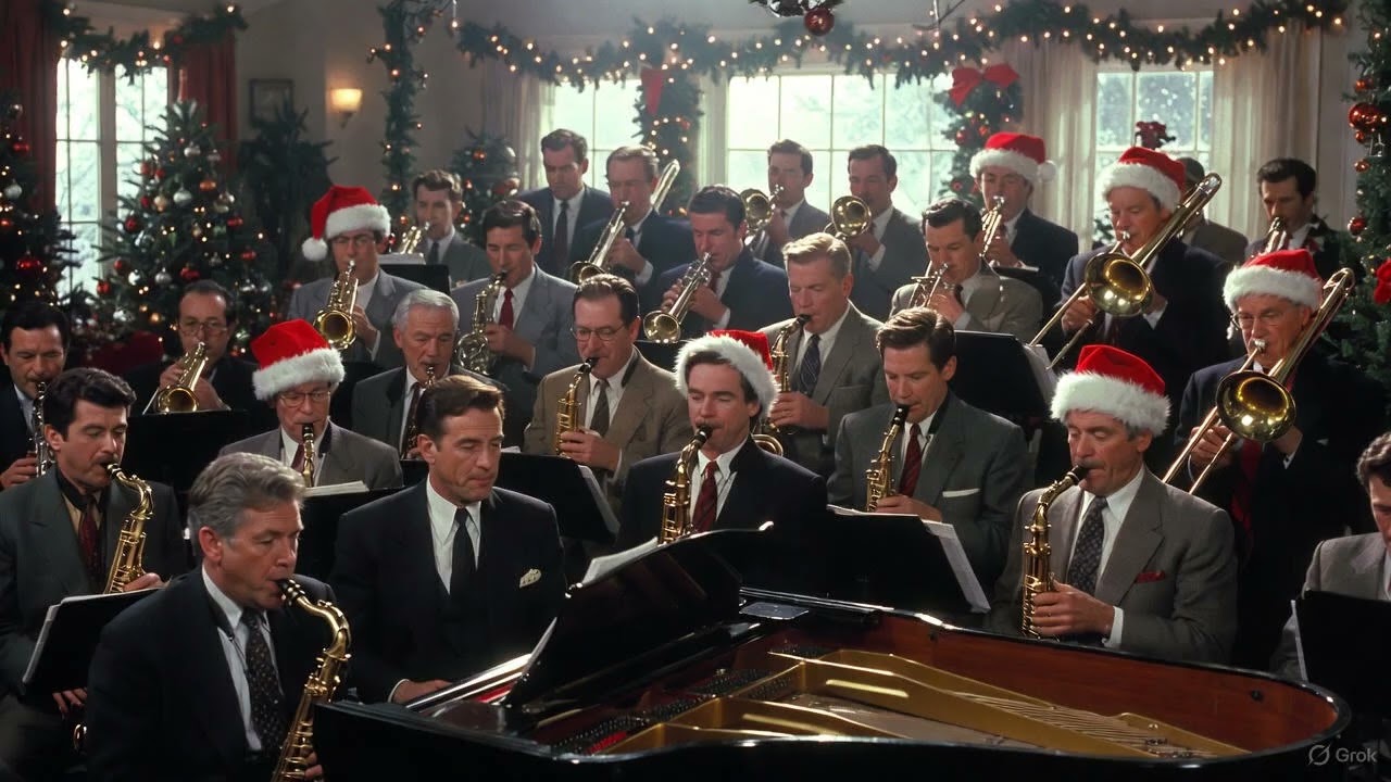 Mistletoe Swing 🎄🎷 – Warm Big Band Christmas Jazz Swing | Jazz Recordings Studio