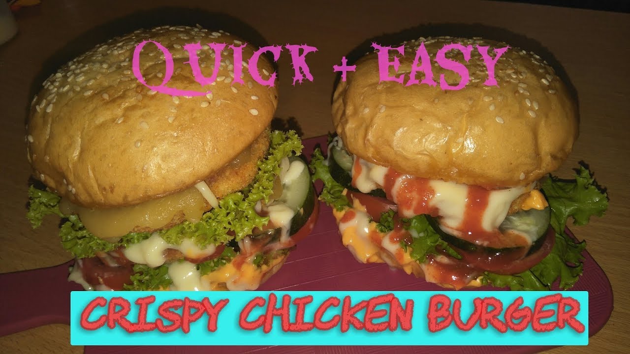 Resep Burger Ayam Crispy Cepat Mudah Quick Easy Crispy Chicken Burger Recipe Youtube