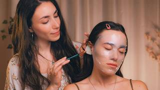 ASMR Real Person Face Care & Back Massage 💆🏻‍♀️ Head Massage & Hair Play for Deep Sleep