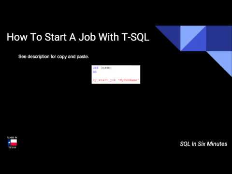TSQL: How To Start A Job With T-SQL