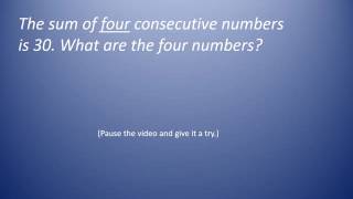 Consecutive Number Word Problems