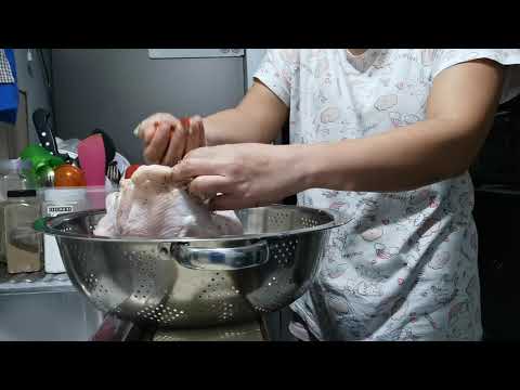 How to put ingredients in a whole chicken follow and learn. - YouTube