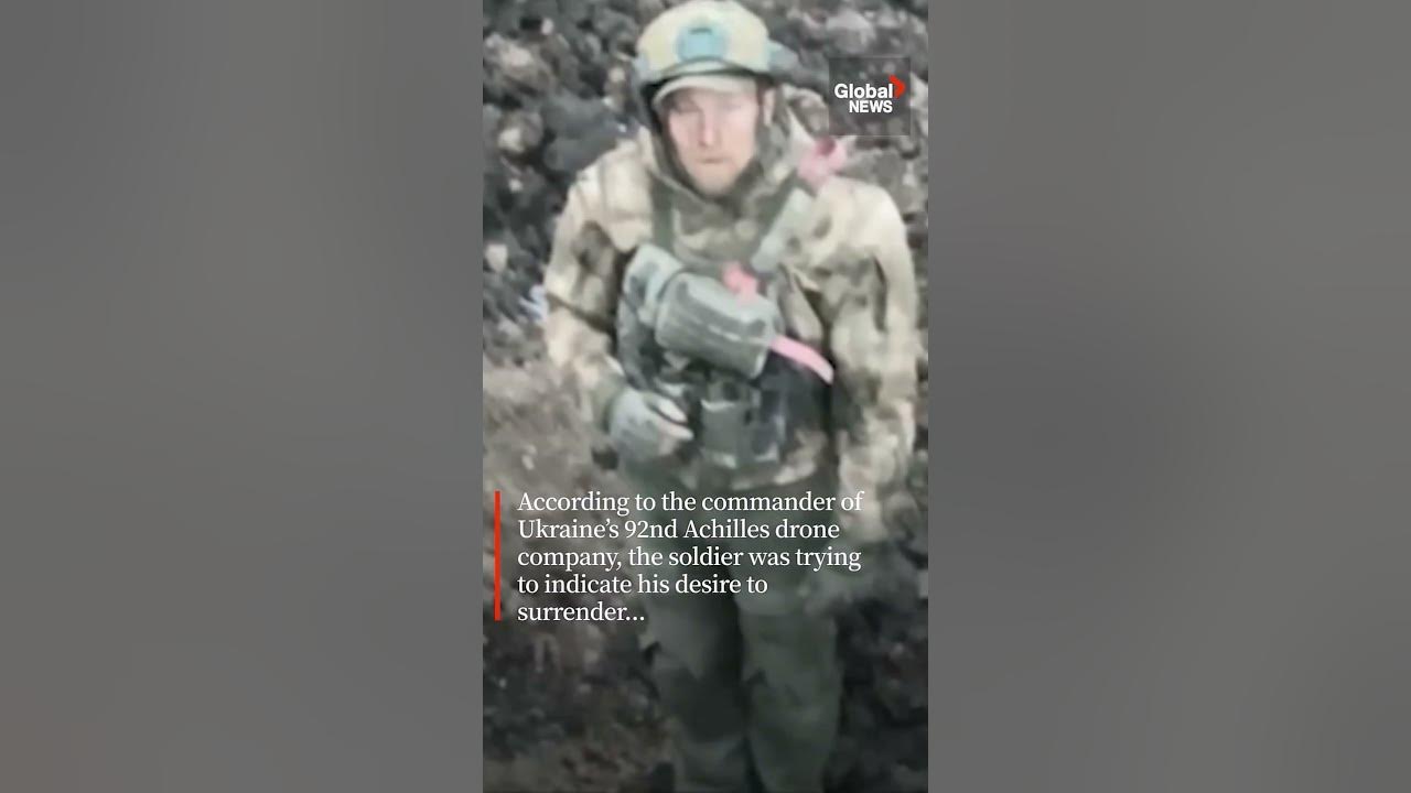 Russian soldier surrenders to Ukrainian drone outside Bakhmut