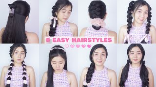 8 ทรงผมน่ารักทำเอง Easy hairstyles l Thai Narak