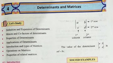 Determinants and Matrices Lecture 1 Class 11 Maths 1 Maharashtra Board New syllabus by CHETAN sir