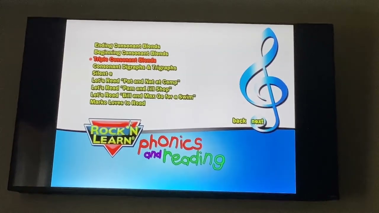 Rock 'N Learn Phonics and Reading and Preschool dvd menu