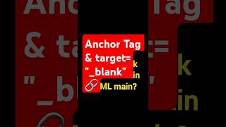 Anchor Tag &amp; target=&quot;_blank&quot; 🔗 Explained in 50 Secs! | #webdev #60 | #shorts #html #htmlcss #css