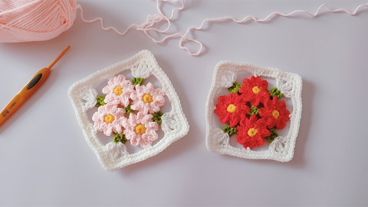 钩针编织 一月梅花主题图案 傲雪迎霜，独天下而春