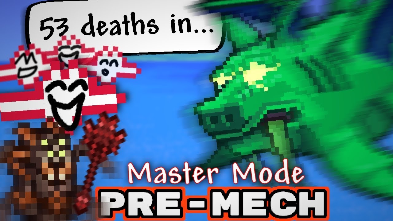 Noob's Journey to beat Duke Fishron Pre-Mech (Master Mode Terraria)