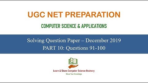 UGC NET Computer Science - Solving Question Paper - Dec 2019 - Part 10 in Tamil