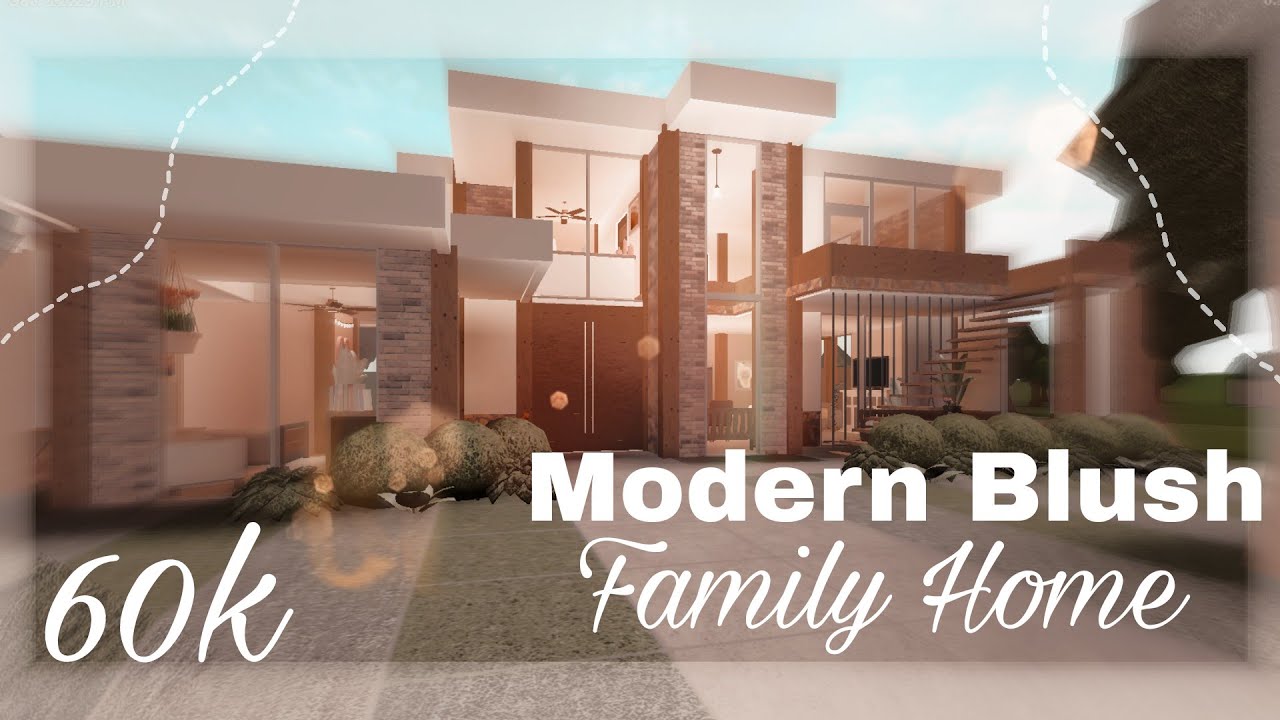Modern Blush Family Home! Bloxburg Speedbuild YouTube