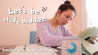 Study with me for my midterm! | soft piano bg music + 50/10 pomodoro timers screenshot 5