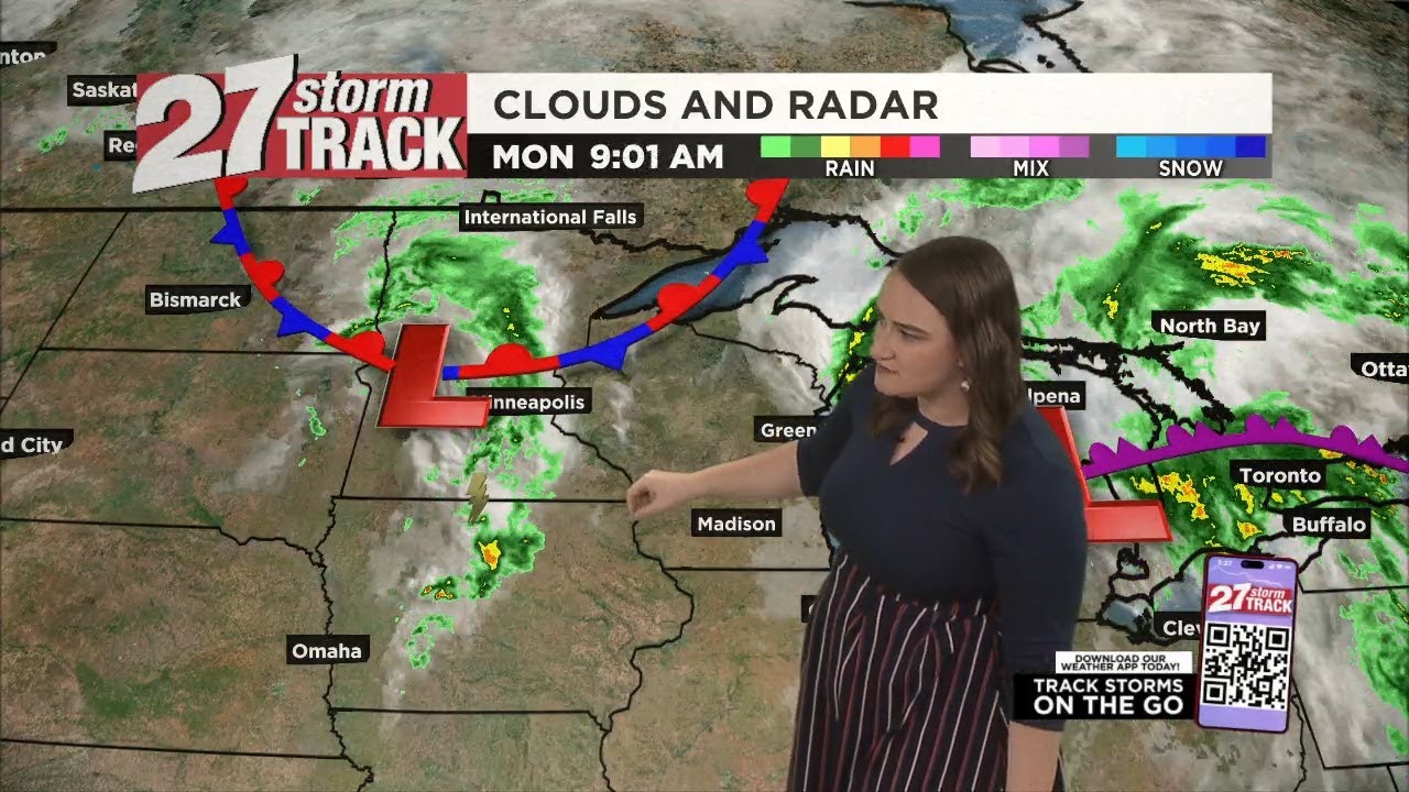 Scattered showers and storms possible Monday and Tuesday - YouTube