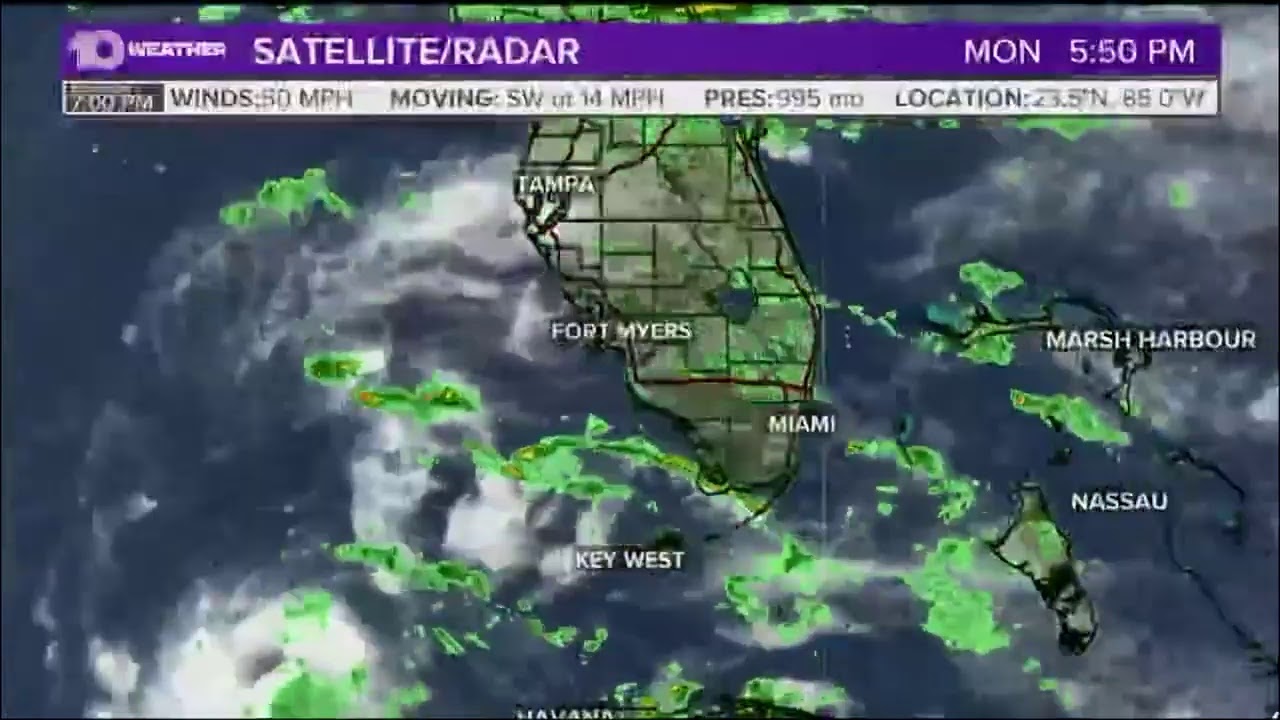 Tracking Tropical Storm Eta: Radar of Eta as it moves by Florida