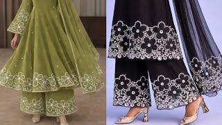 Kurta Trouser Embroidery designs With Designer Dupatta ✨ Embroidery Dress design With Sewing Machine