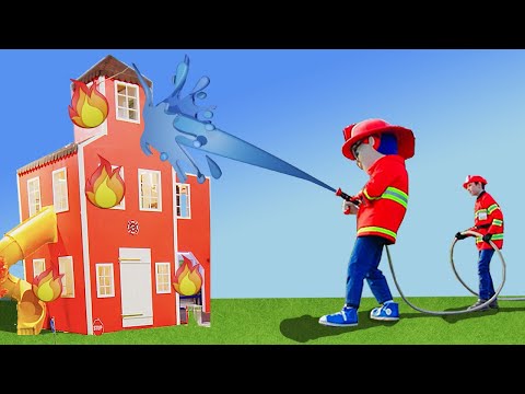 The Kids dressed as firemen put out a burning building - Compilation 🏚🔥