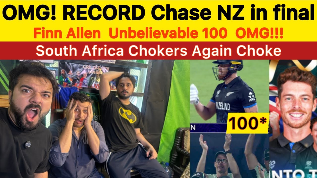 OMG finn allen 100 on 32 Record Chase by NZ in Sf | SOUTH Africa choke again | NZ vs SA