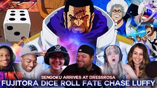 Fujitora Dice Roll Fate Chase Luffy Sengoku Arrives Reaction Mashup