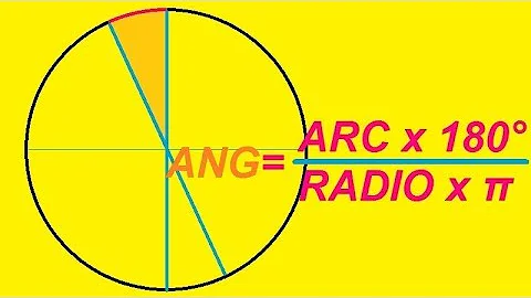 Como calcular o ângulo central do arco?